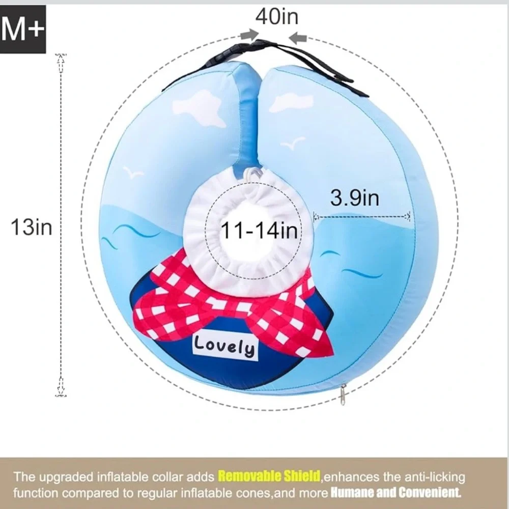 NWOT Woot Inflatable Waterproof Dog Cone Collar Donut for Recovery